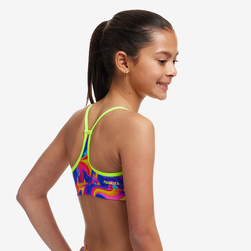 Load image into Gallery viewer, Girls Swim Crop Top - Summer Swirl
