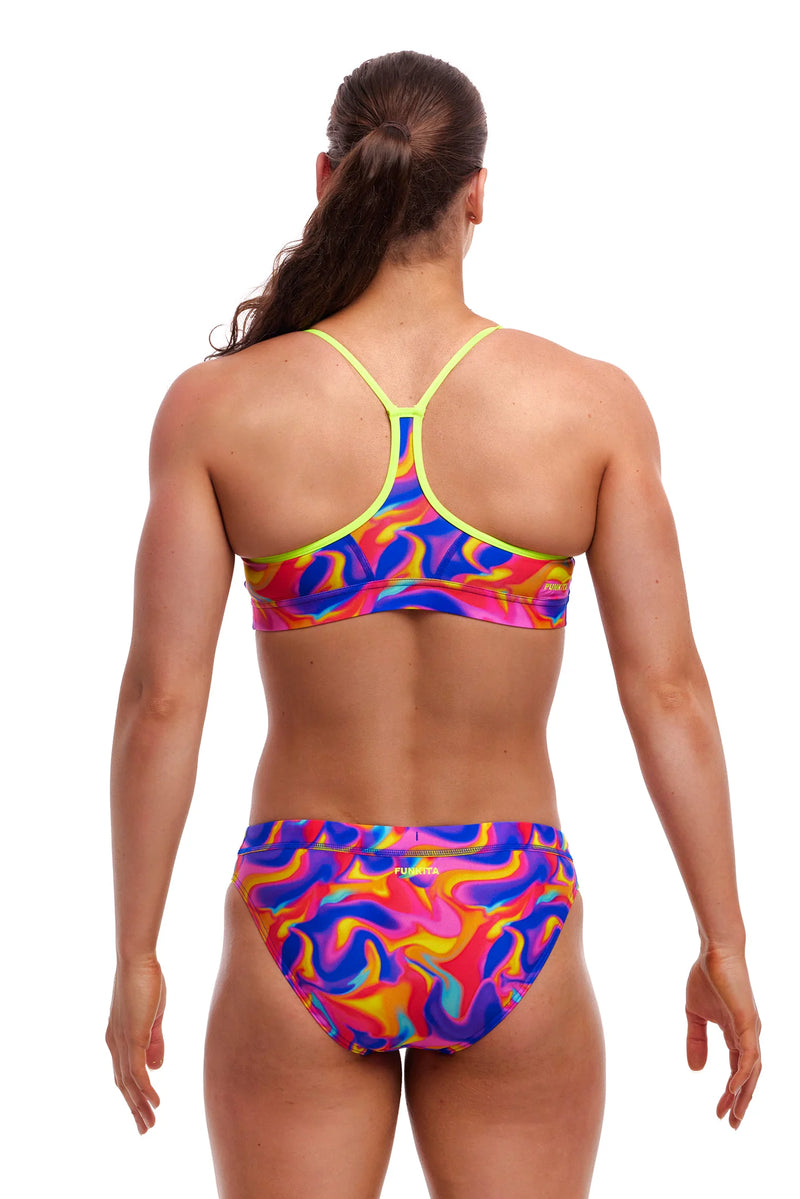 Load image into Gallery viewer, Ladies Swim Crop Top - Summer Swirl
