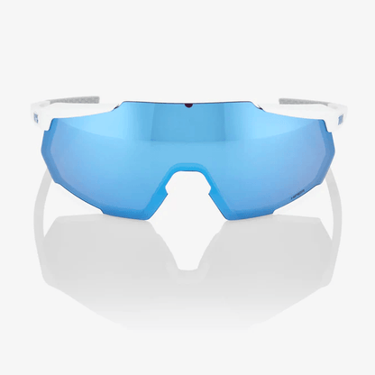 100% - RACETRAP 3.0 - Matte White - HiPer Blue Multilayer Mirror Lens